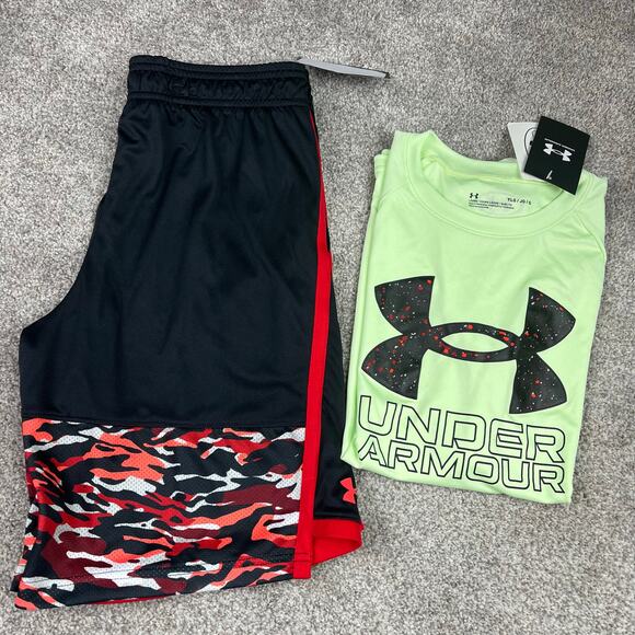 New- Adorable Boys Under Armour Shirt and Shorts Youth Large - Picture 12 of 12